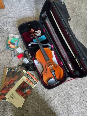 Albert Nebel 13363462 15.5 Inch Viola Outfit Complete Set With Bow Case Rosin Tuner Boo