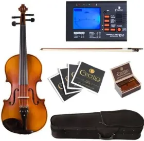 16cva-500 Cecilio 92d Cva-500 16 Inch Viola Solidwood Set Case Bow Tuner Rosin - Antique Finish