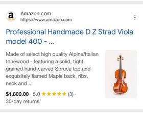 D Z Strad Number 9100151856285628 Professional Handmade Viola Model 400 - By Prize Winning
