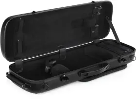 Cc450-1-solidbk Howard Core Cc450 Oblong Scratch-resistant Violin Case - Solid Black 4/4 Size