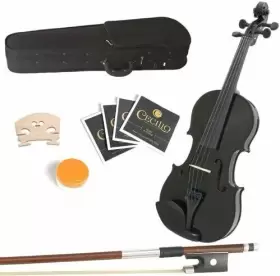 Mendini 16ma-black 16 Inch Ma-black Solid Wood Viola With Case Bow Rosin Bridge And Strings