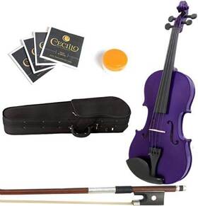 Mendini 16ma-purple 16 Inch Ma-purple Solid Wood Viola With Case Bow Rosin Bridge And Strings