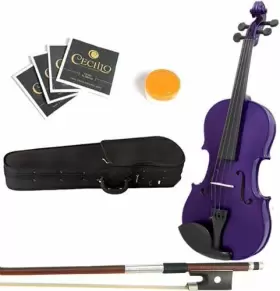 16ma-purple Mendini 16 Inch Ma-purple Solid Wood Viola With Case Bow Rosin Bridge And Strings