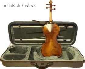 No Label Inside Va550 New 15 Inch Viola Set - Beautiful Antique Hand-made Flamed Back Bow Oblong Case #804
