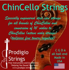Prodigio Strings 615678955097 Chincello Octave Viola Enginered For 16-16.5 Inch Body