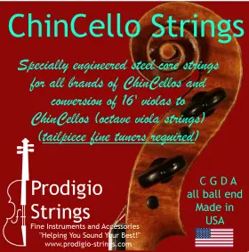 16-16.5 Prodigio Strings 615678955097 Chincello Octave Viola Enginered For Inch Body