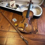 Full-size 4/4 Violin Fiddle With Gorgeous Relic Finish Case, Bow, And Rosin New. Price: $76.95.